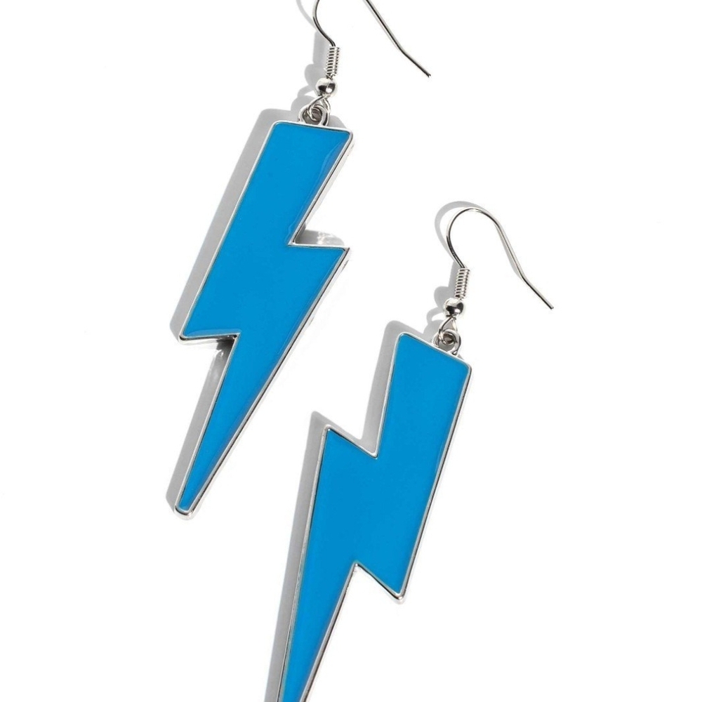 Paparazzi Blue and Silver Lightning EarringsRad Revive Long Fashion Jewelry